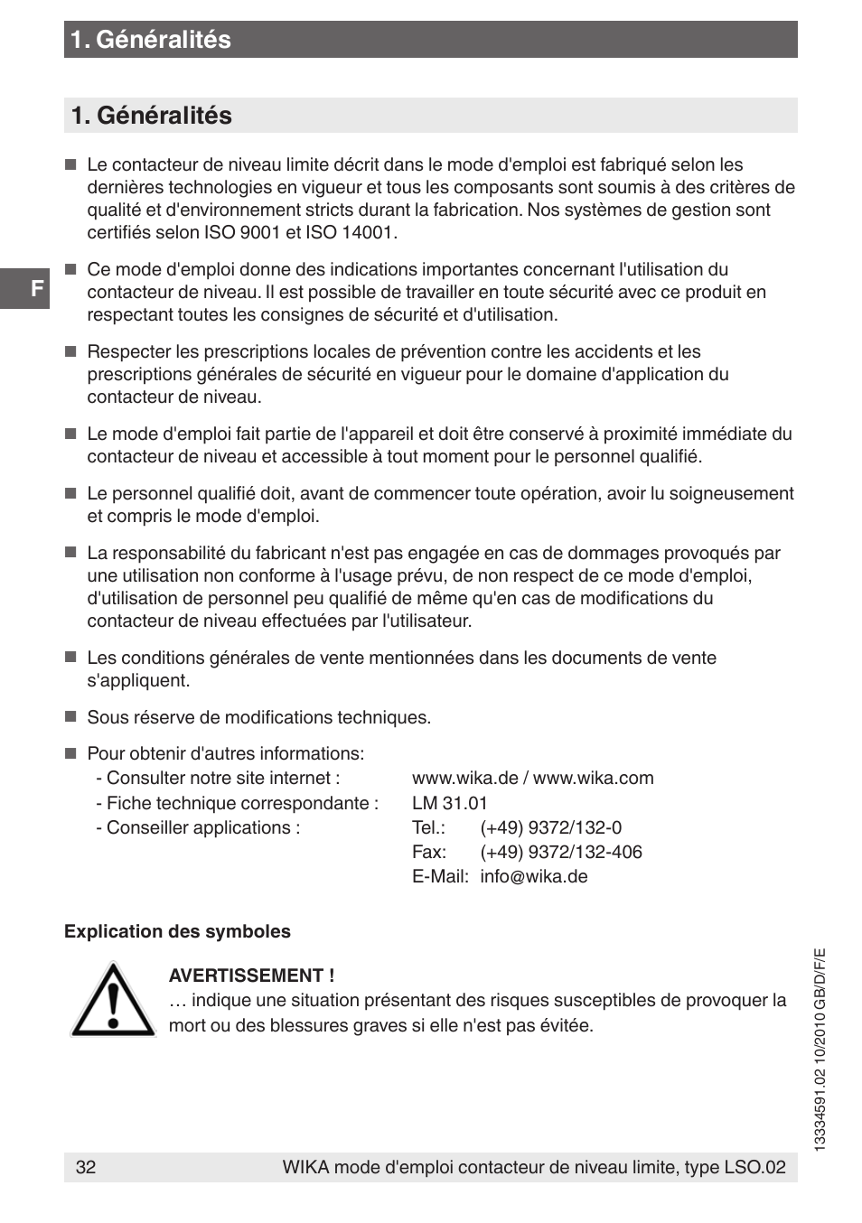 Généralités | WIKA OLS-C20 User Manual | Page 32 / 60