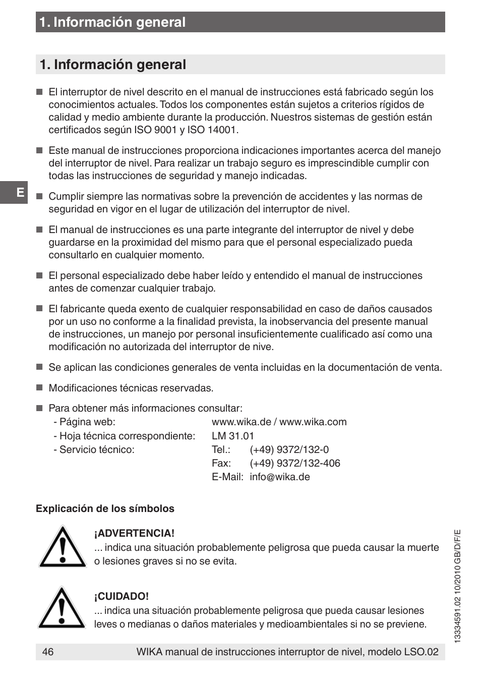 Información general | WIKA OLS-C20 User Manual | Page 46 / 60