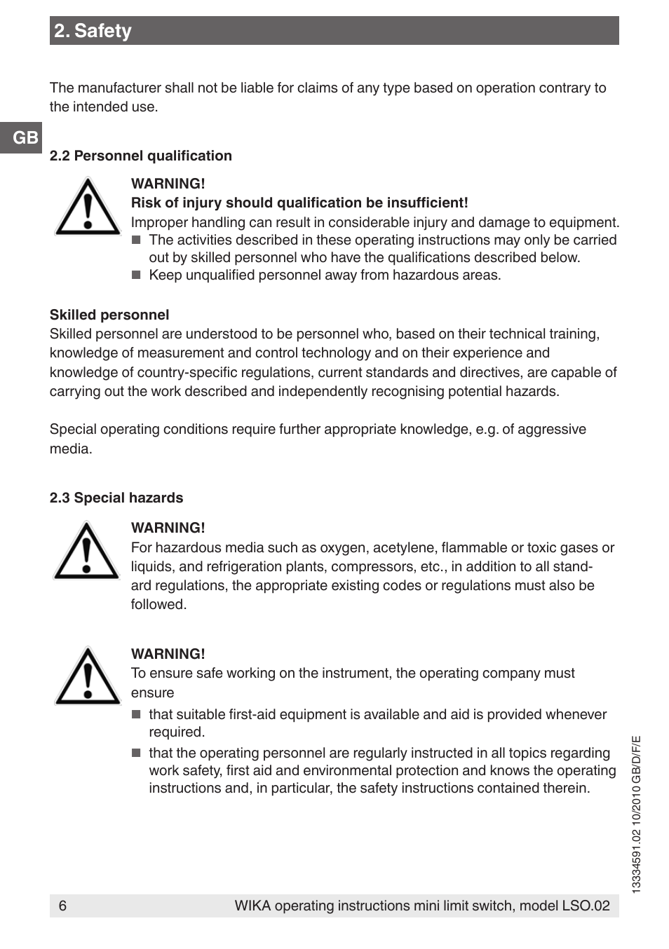 Safety | WIKA OLS-C20 User Manual | Page 6 / 60