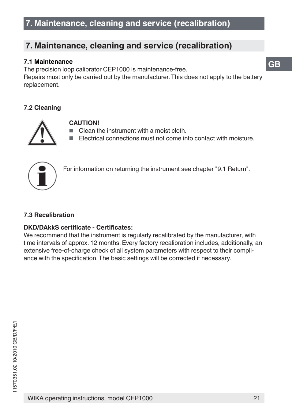 WIKA CEP1000 User Manual | Page 21 / 112