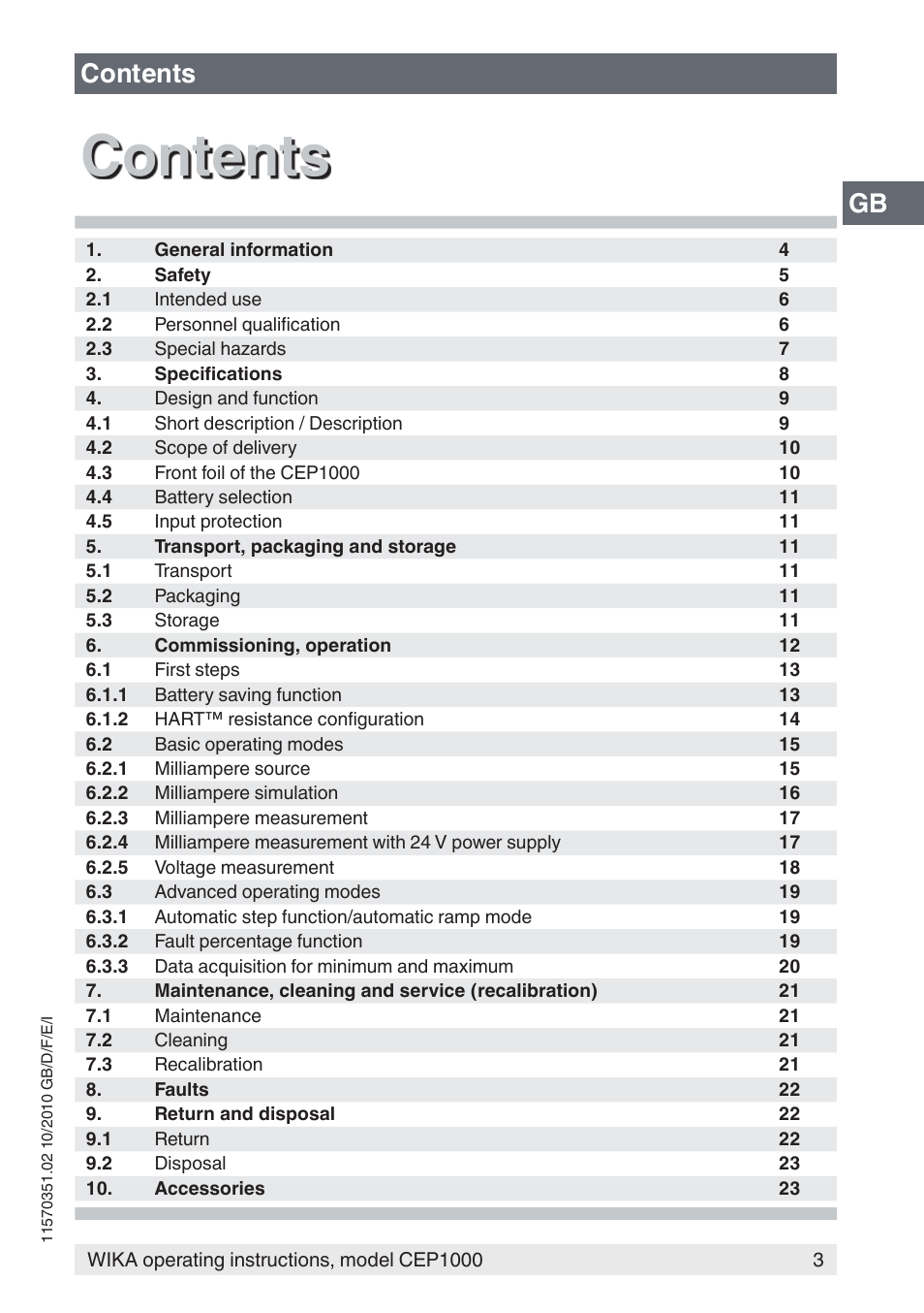 WIKA CEP1000 User Manual | Page 3 / 112