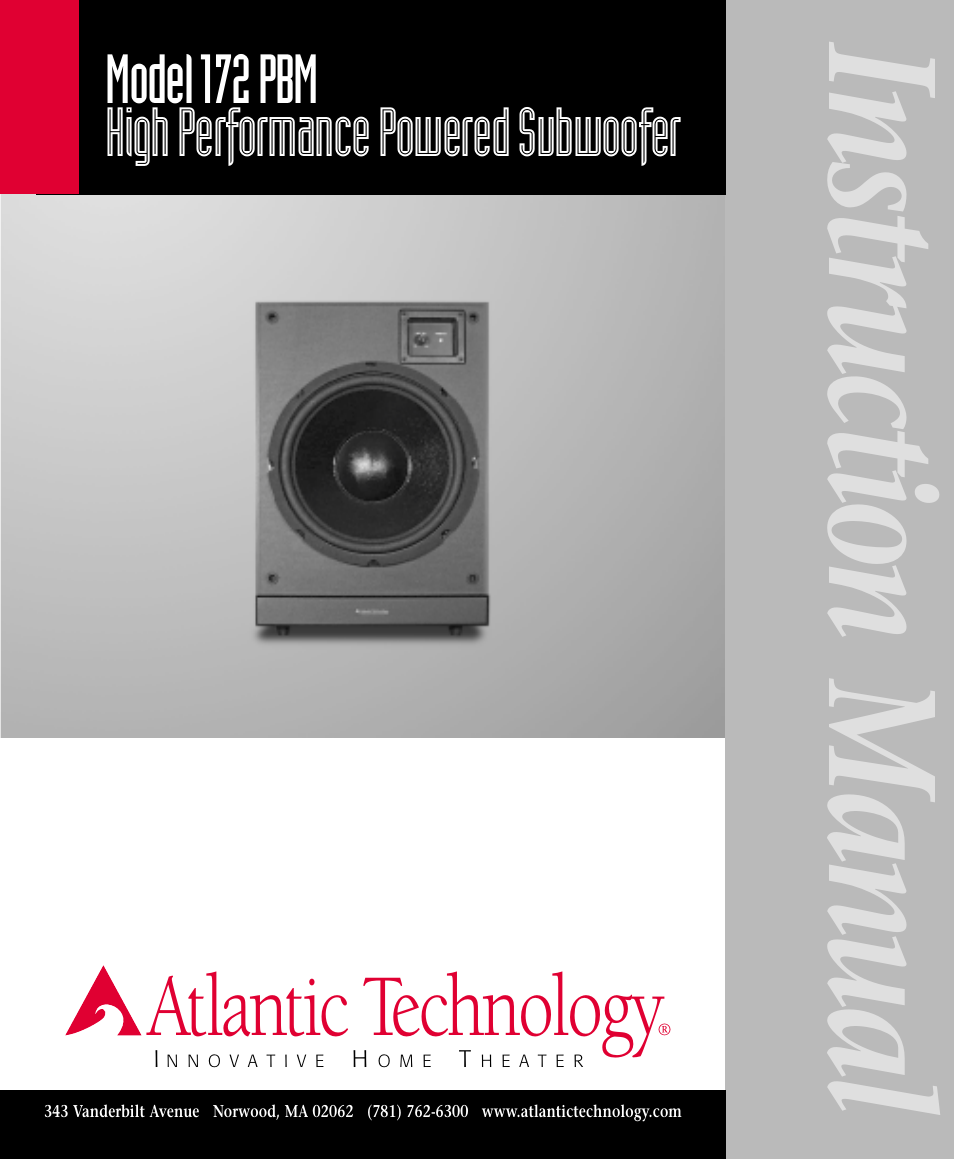 Atlantic Technology 172 PBM User Manual | 12 pages