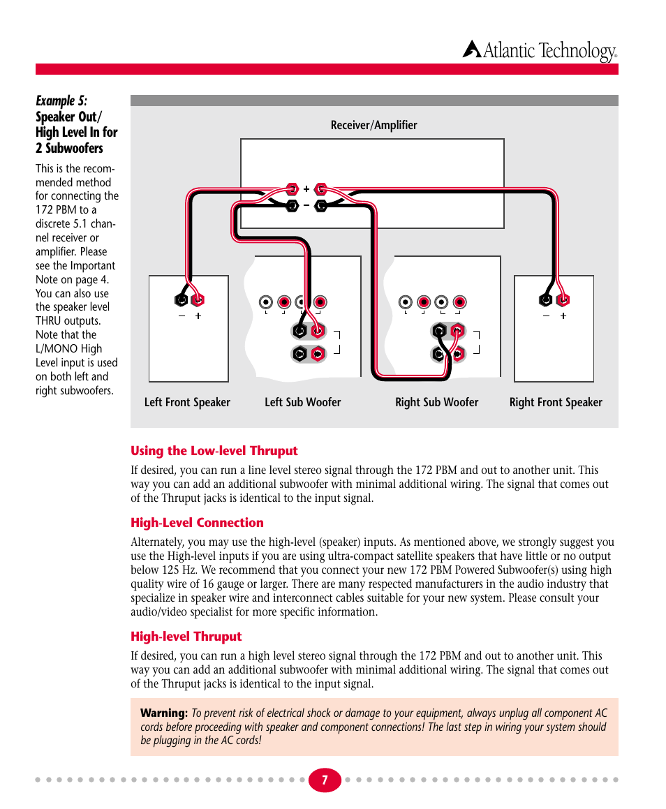 Atlantic technology, Using the low-level thruput, High-level connection | High-level thruput | Atlantic Technology 172 PBM User Manual | Page 7 / 12