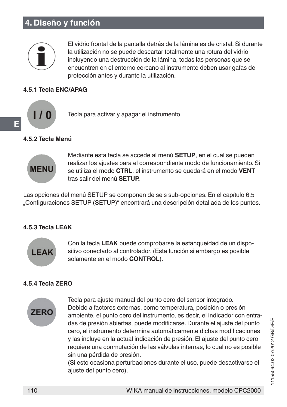 E4. diseño y función | WIKA CPC2000 User Manual | Page 110 / 132