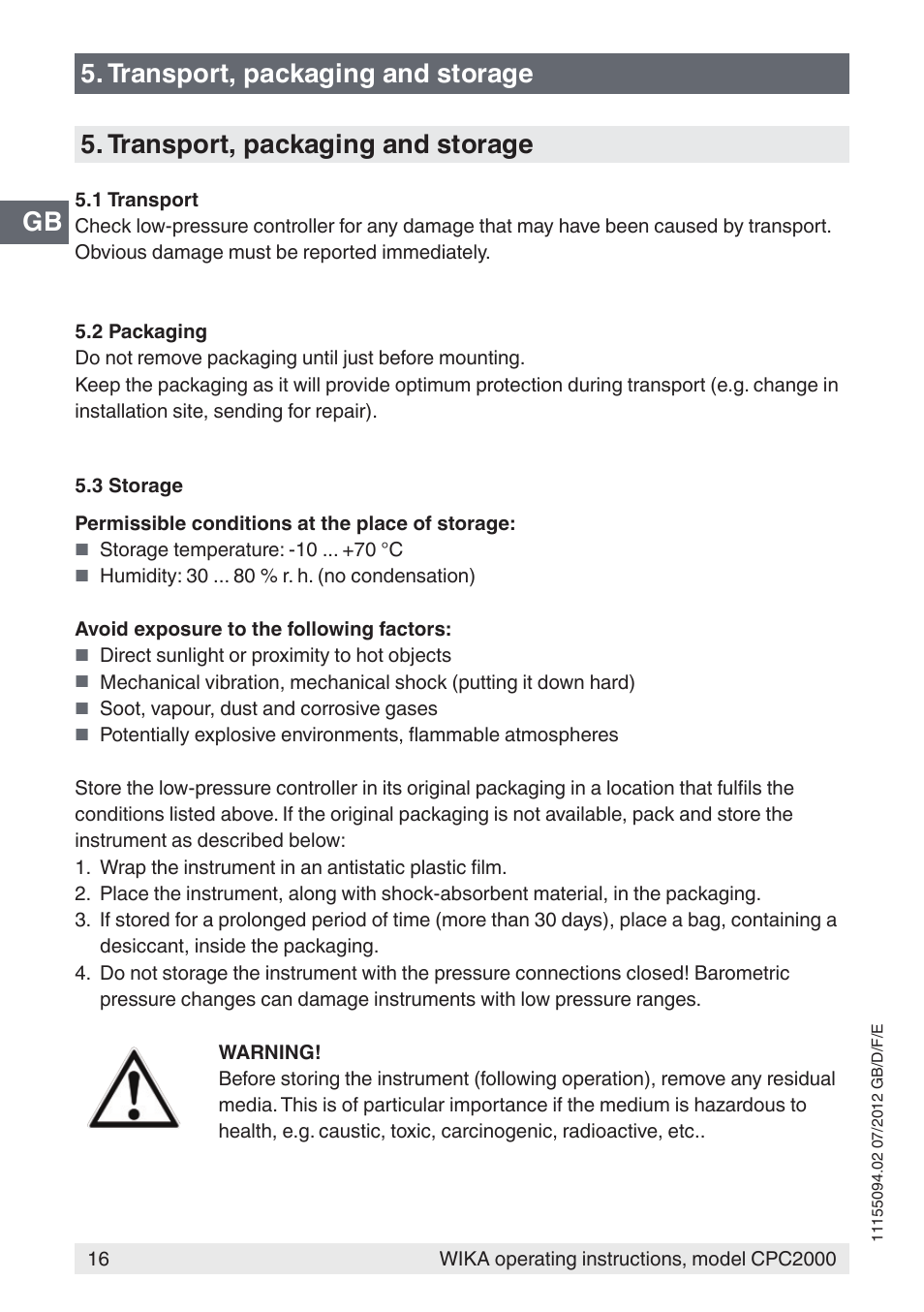 WIKA CPC2000 User Manual | Page 16 / 132