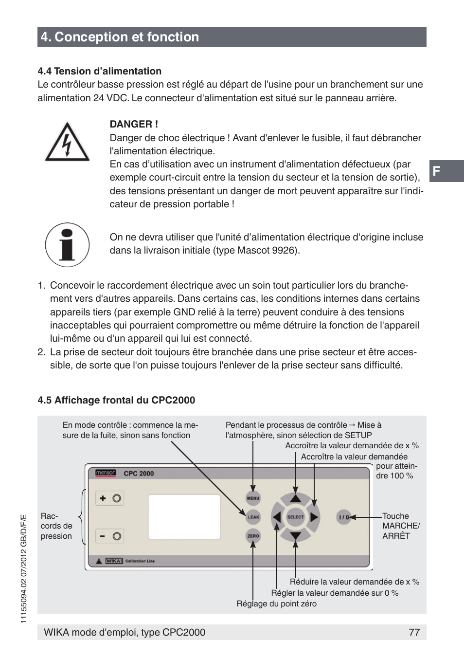 Conception et fonction | WIKA CPC2000 User Manual | Page 77 / 132