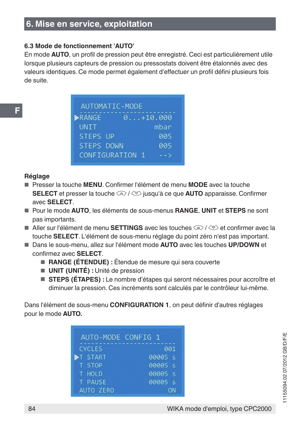 Mise en service, exploitation | WIKA CPC2000 User Manual | Page 84 / 132