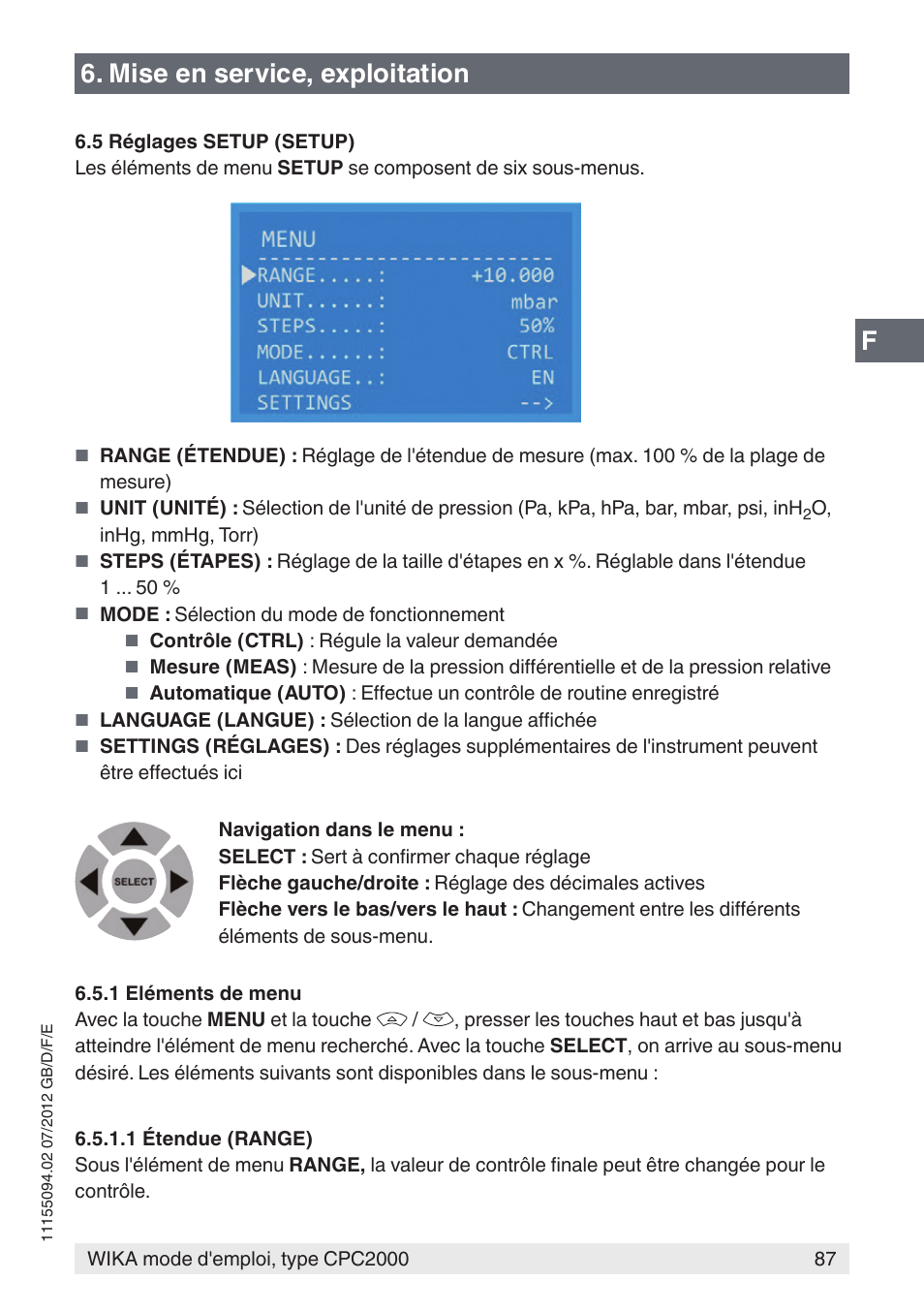 Mise en service, exploitation | WIKA CPC2000 User Manual | Page 87 / 132