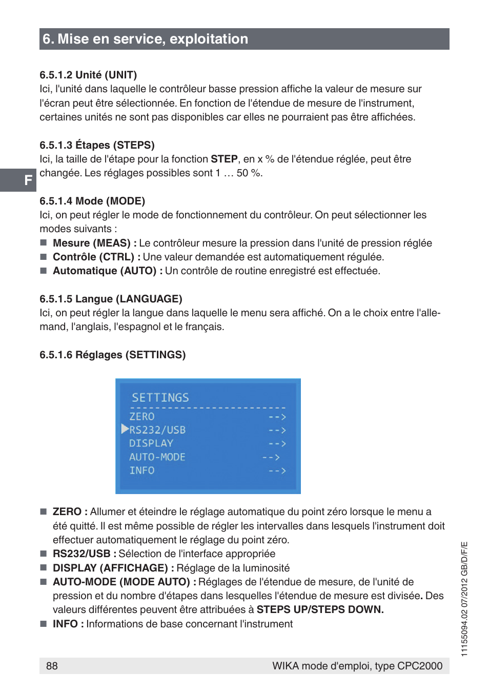 Mise en service, exploitation | WIKA CPC2000 User Manual | Page 88 / 132