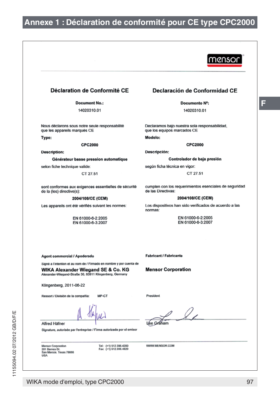 WIKA CPC2000 User Manual | Page 97 / 132