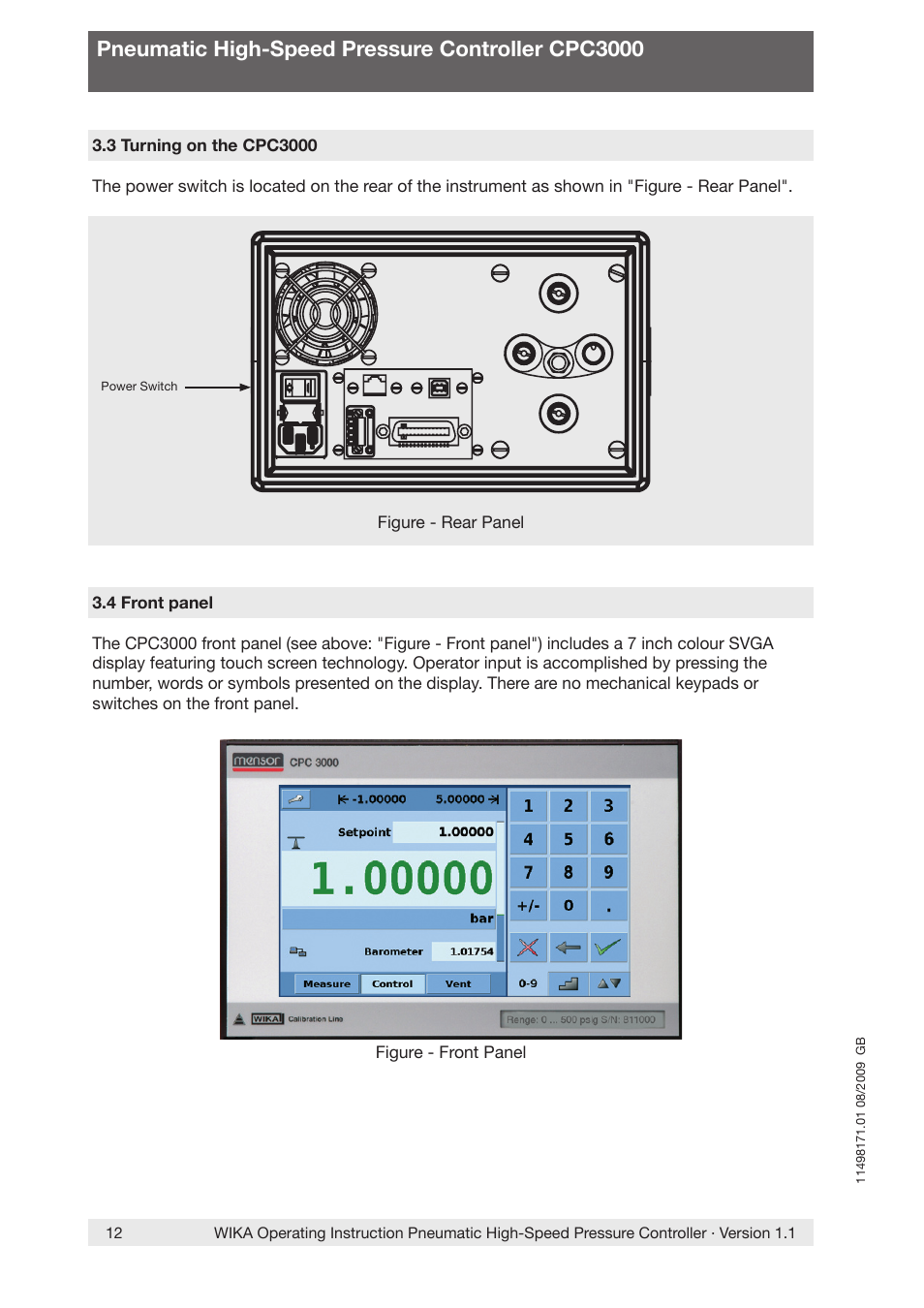 WIKA CPC3000 User Manual | Page 12 / 68