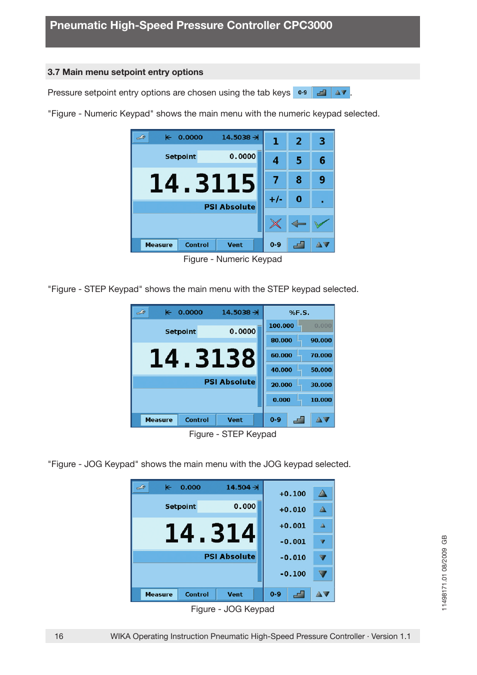 Pneumatic high-speed pressure controller cpc3000 | WIKA CPC3000 User Manual | Page 16 / 68