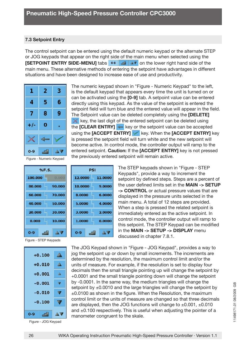 Pneumatic high-speed pressure controller cpc3000 | WIKA CPC3000 User Manual | Page 26 / 68