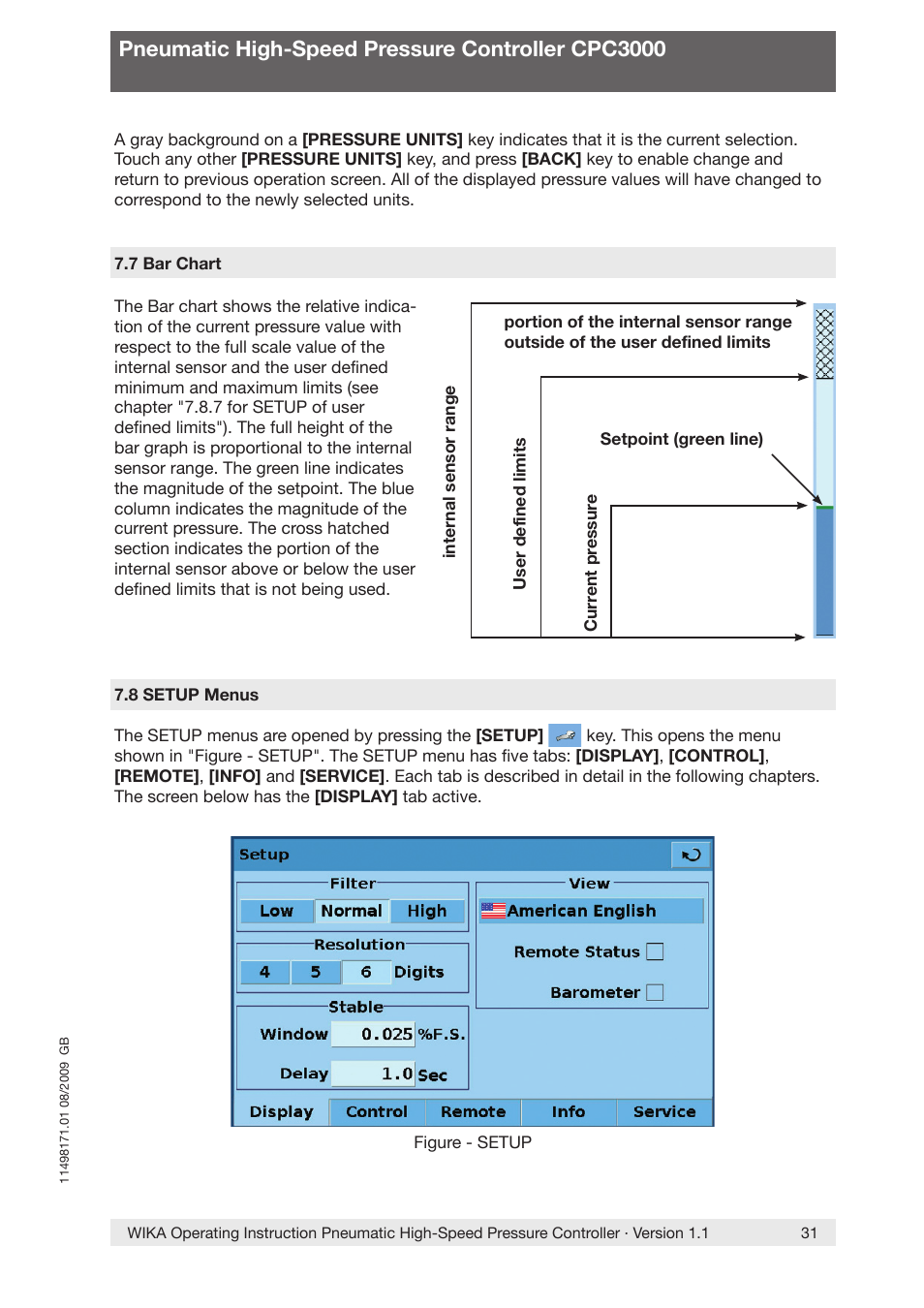 Pneumatic high-speed pressure controller cpc3000 | WIKA CPC3000 User Manual | Page 31 / 68