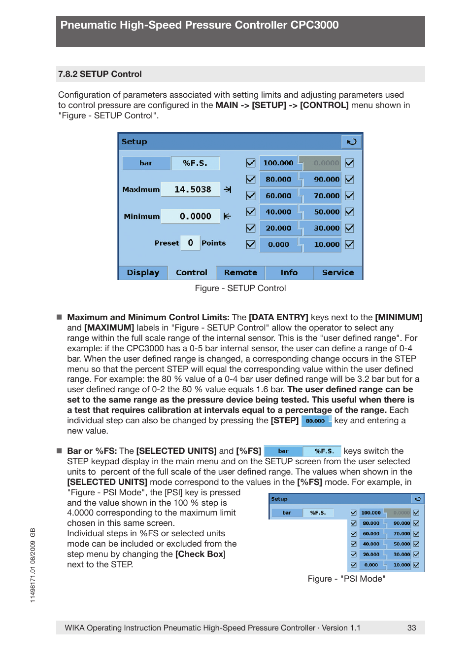 Pneumatic high-speed pressure controller cpc3000 | WIKA CPC3000 User Manual | Page 33 / 68