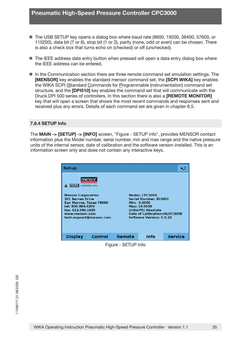 Pneumatic high-speed pressure controller cpc3000 | WIKA CPC3000 User Manual | Page 35 / 68