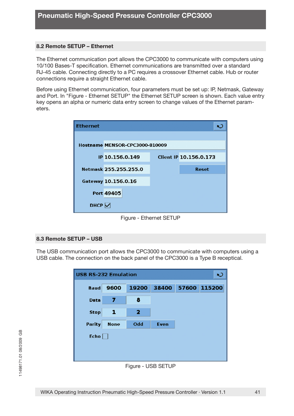 Pneumatic high-speed pressure controller cpc3000 | WIKA CPC3000 User Manual | Page 41 / 68
