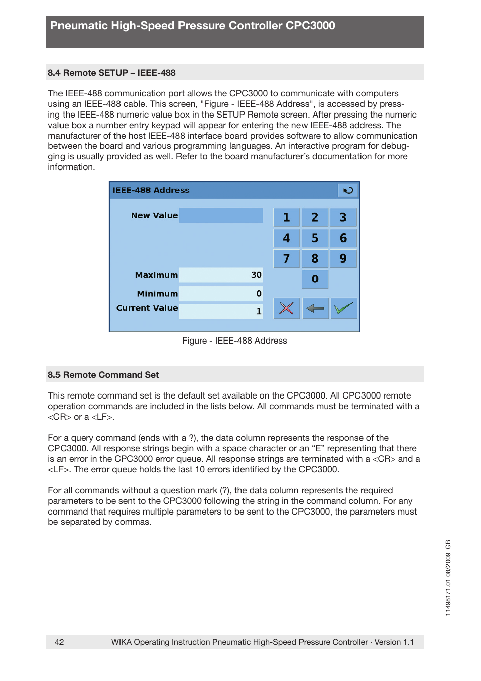 Pneumatic high-speed pressure controller cpc3000 | WIKA CPC3000 User Manual | Page 42 / 68