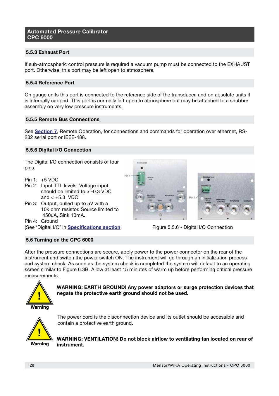 WIKA CPC6000 User Manual | Page 28 / 104