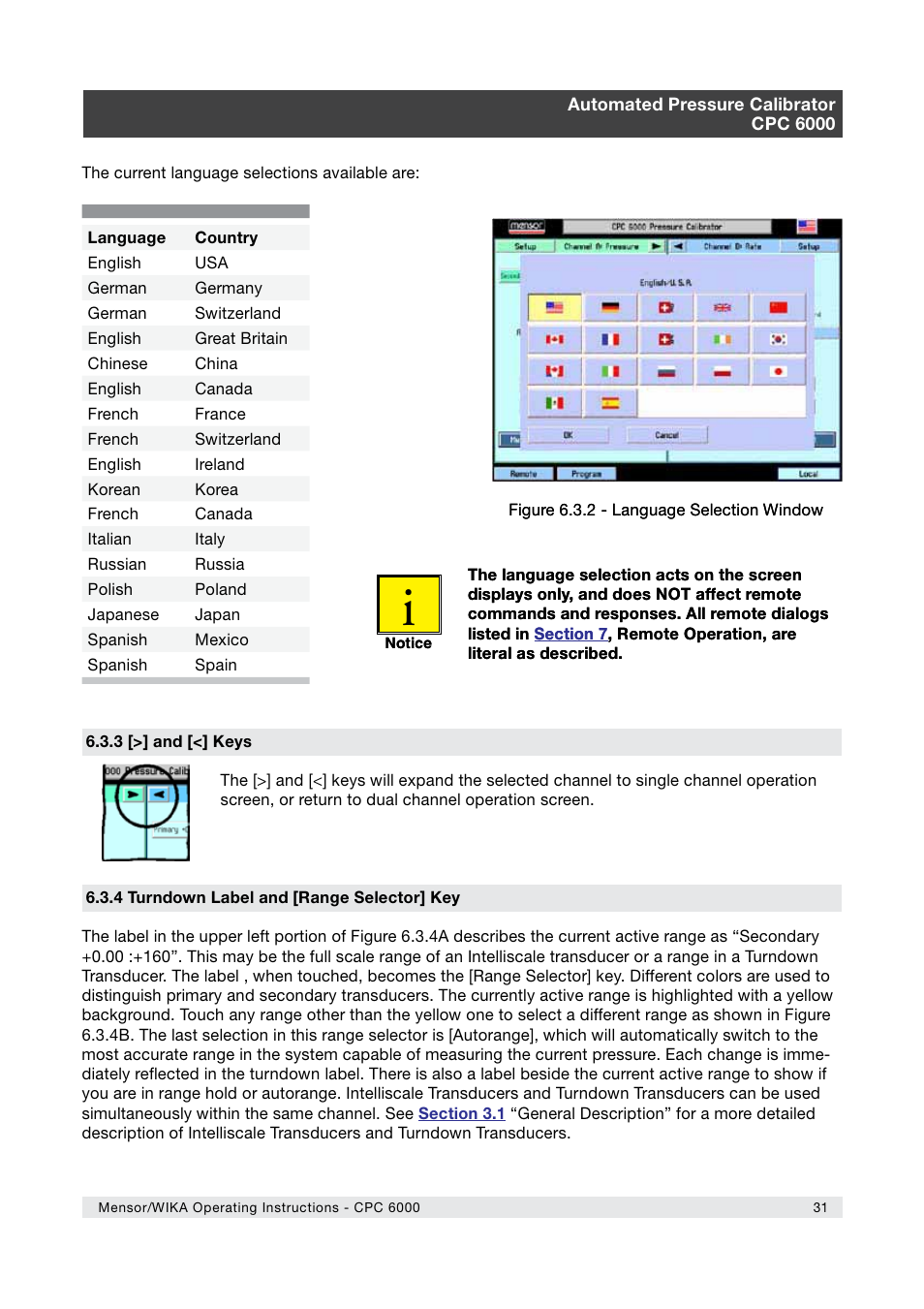 WIKA CPC6000 User Manual | Page 31 / 104