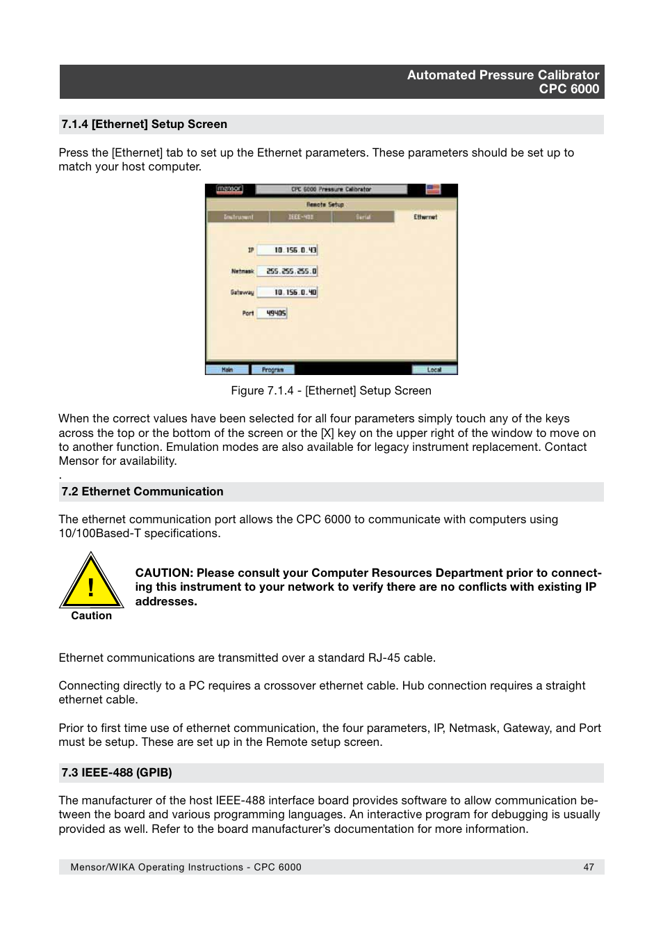 WIKA CPC6000 User Manual | Page 47 / 104