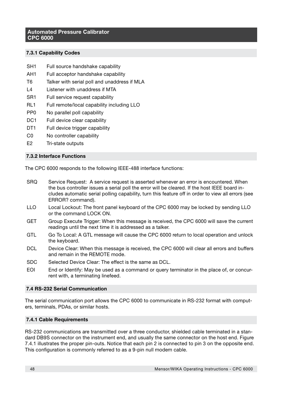 WIKA CPC6000 User Manual | Page 48 / 104