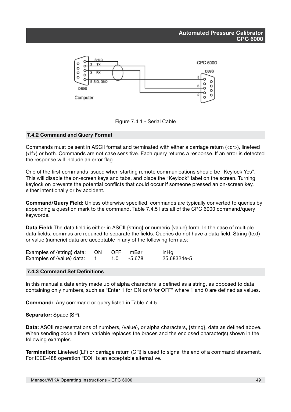 WIKA CPC6000 User Manual | Page 49 / 104