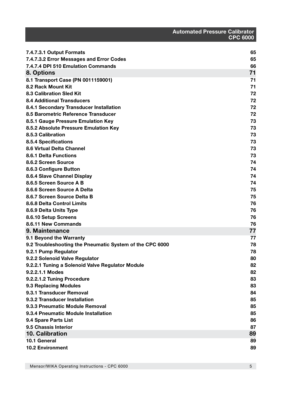 WIKA CPC6000 User Manual | Page 5 / 104