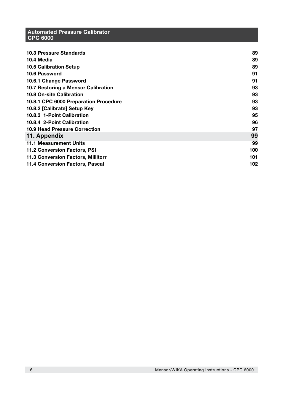 WIKA CPC6000 User Manual | Page 6 / 104