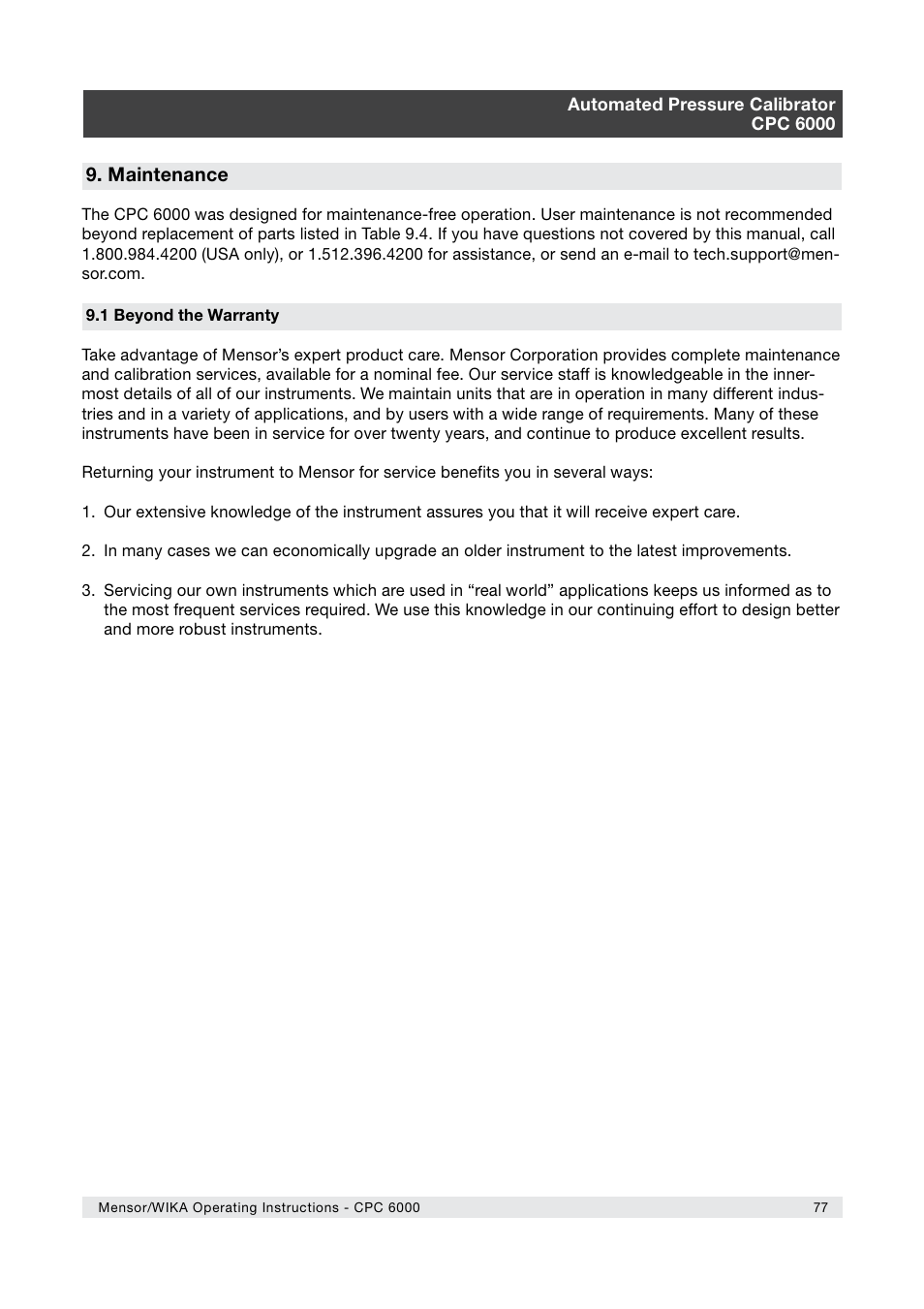 WIKA CPC6000 User Manual | Page 77 / 104