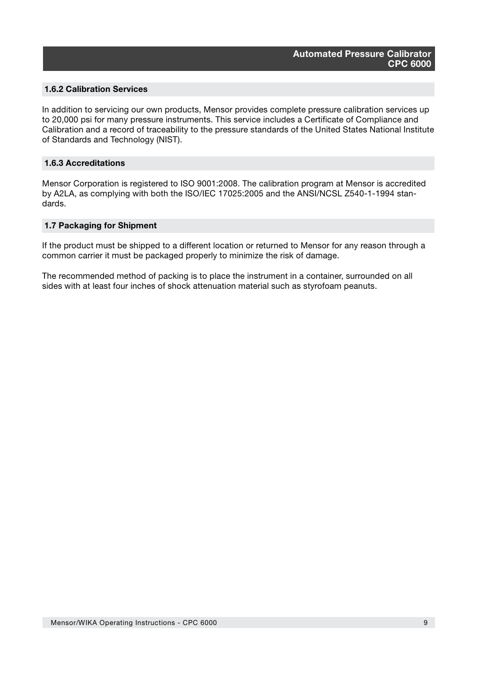 WIKA CPC6000 User Manual | Page 9 / 104