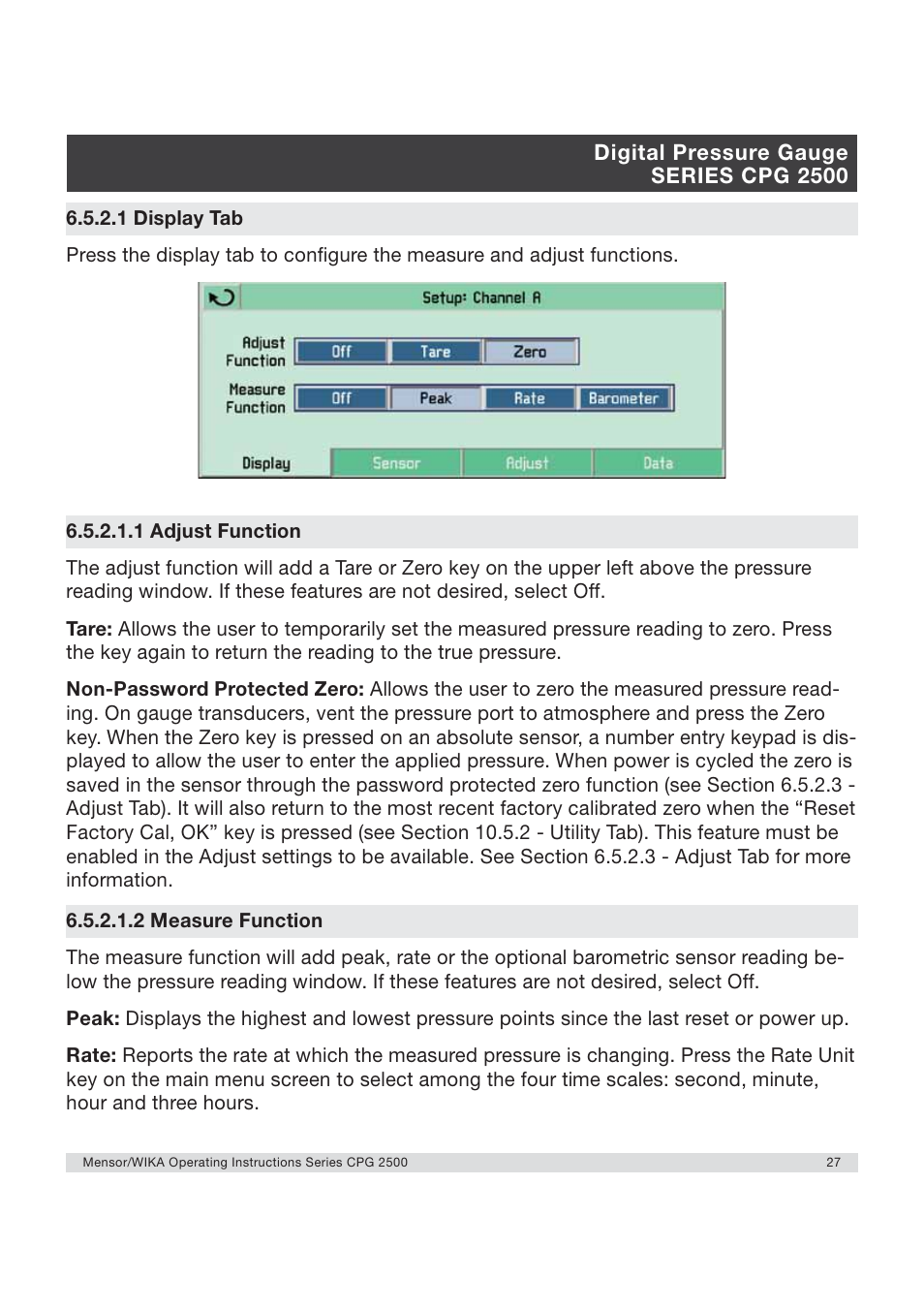 WIKA CPG2500 User Manual | Page 27 / 88