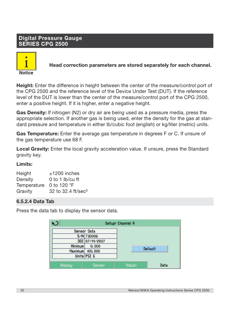 WIKA CPG2500 User Manual | Page 32 / 88