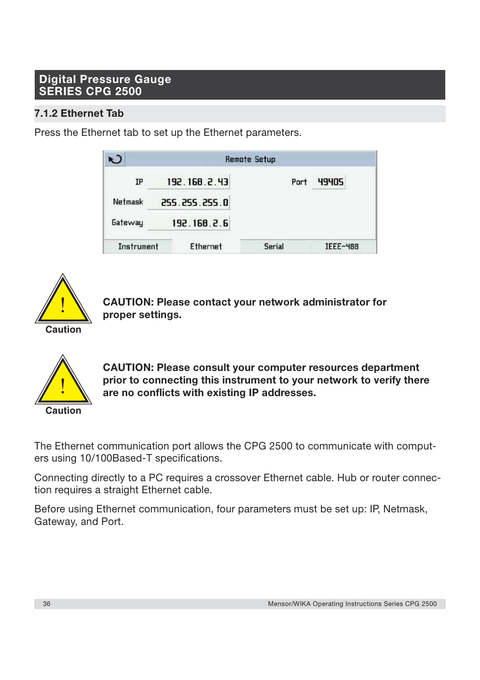 WIKA CPG2500 User Manual | Page 36 / 88