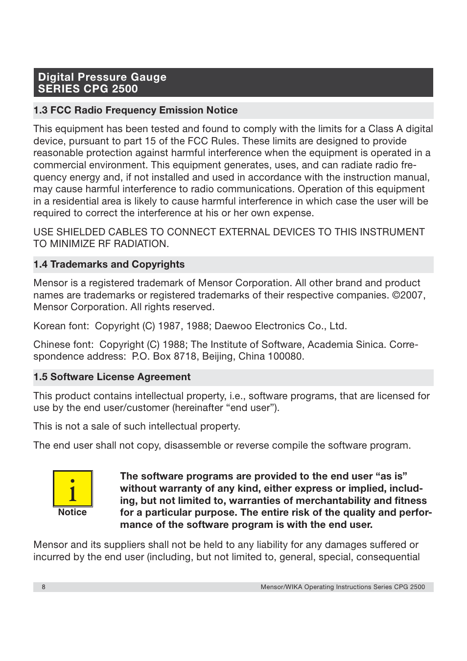 WIKA CPG2500 User Manual | Page 8 / 88