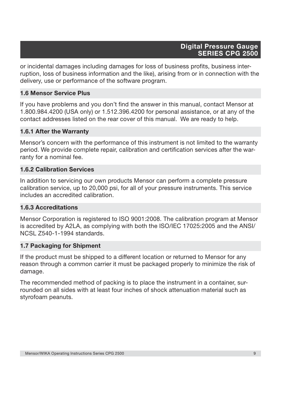 WIKA CPG2500 User Manual | Page 9 / 88