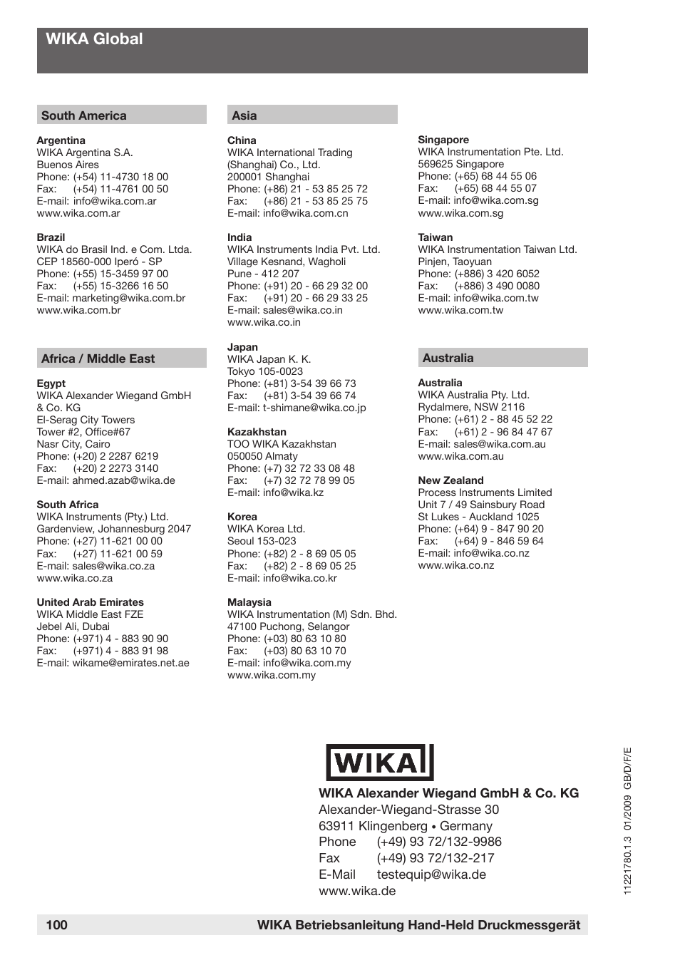 Wika global | WIKA CPH6200 User Manual | Page 100 / 100