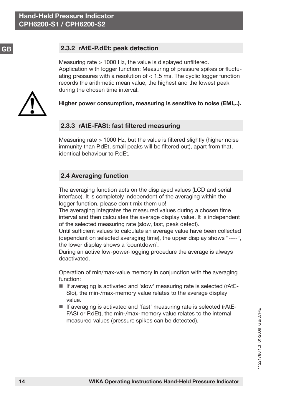 WIKA CPH6200 User Manual | Page 14 / 100