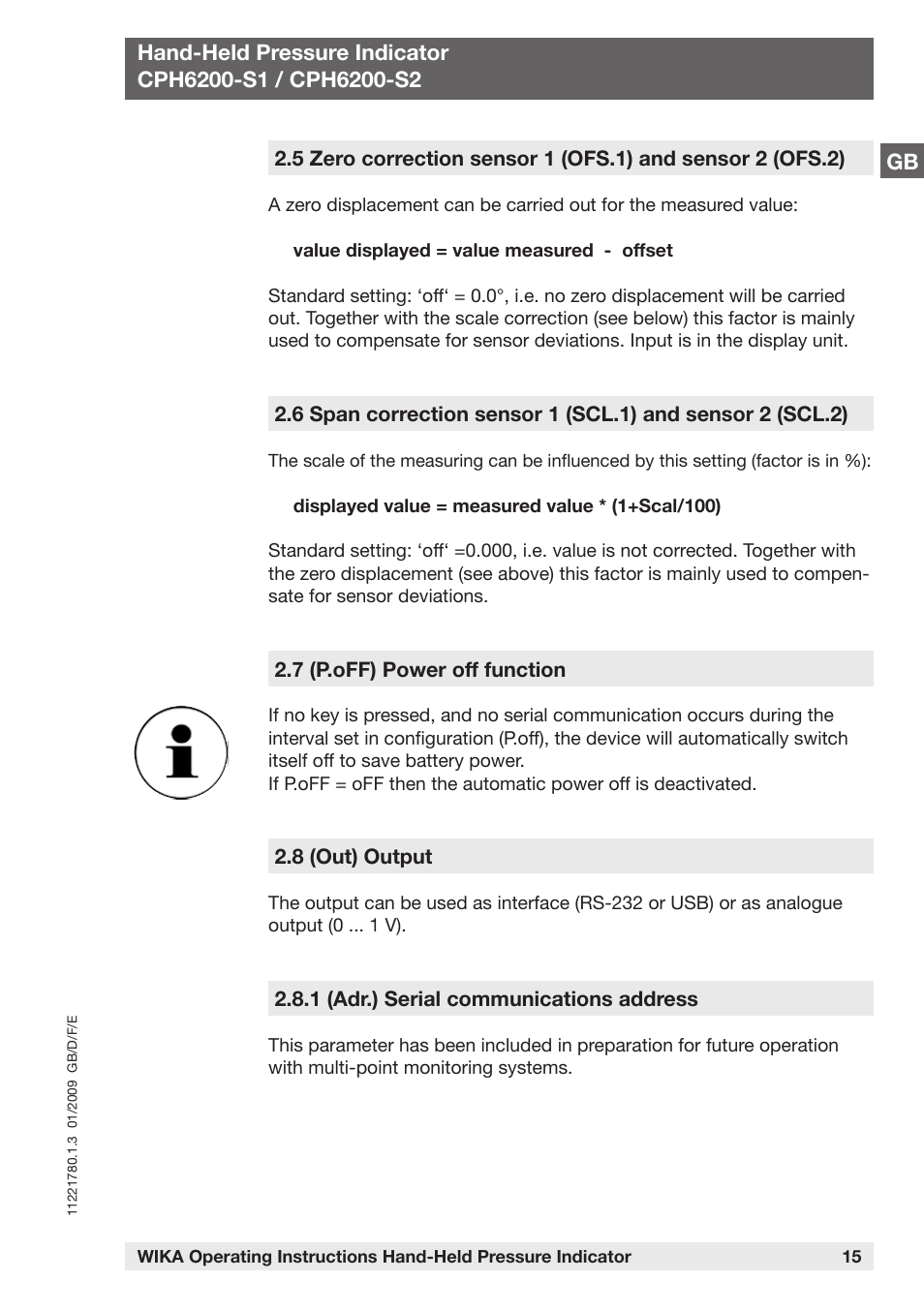 WIKA CPH6200 User Manual | Page 15 / 100