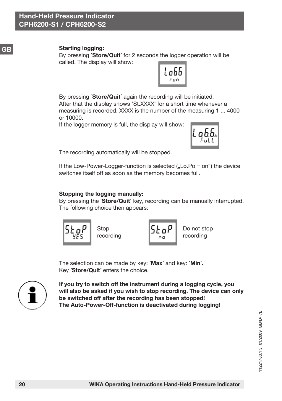 WIKA CPH6200 User Manual | Page 20 / 100