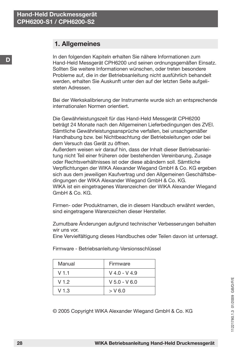 Allgemeines | WIKA CPH6200 User Manual | Page 28 / 100