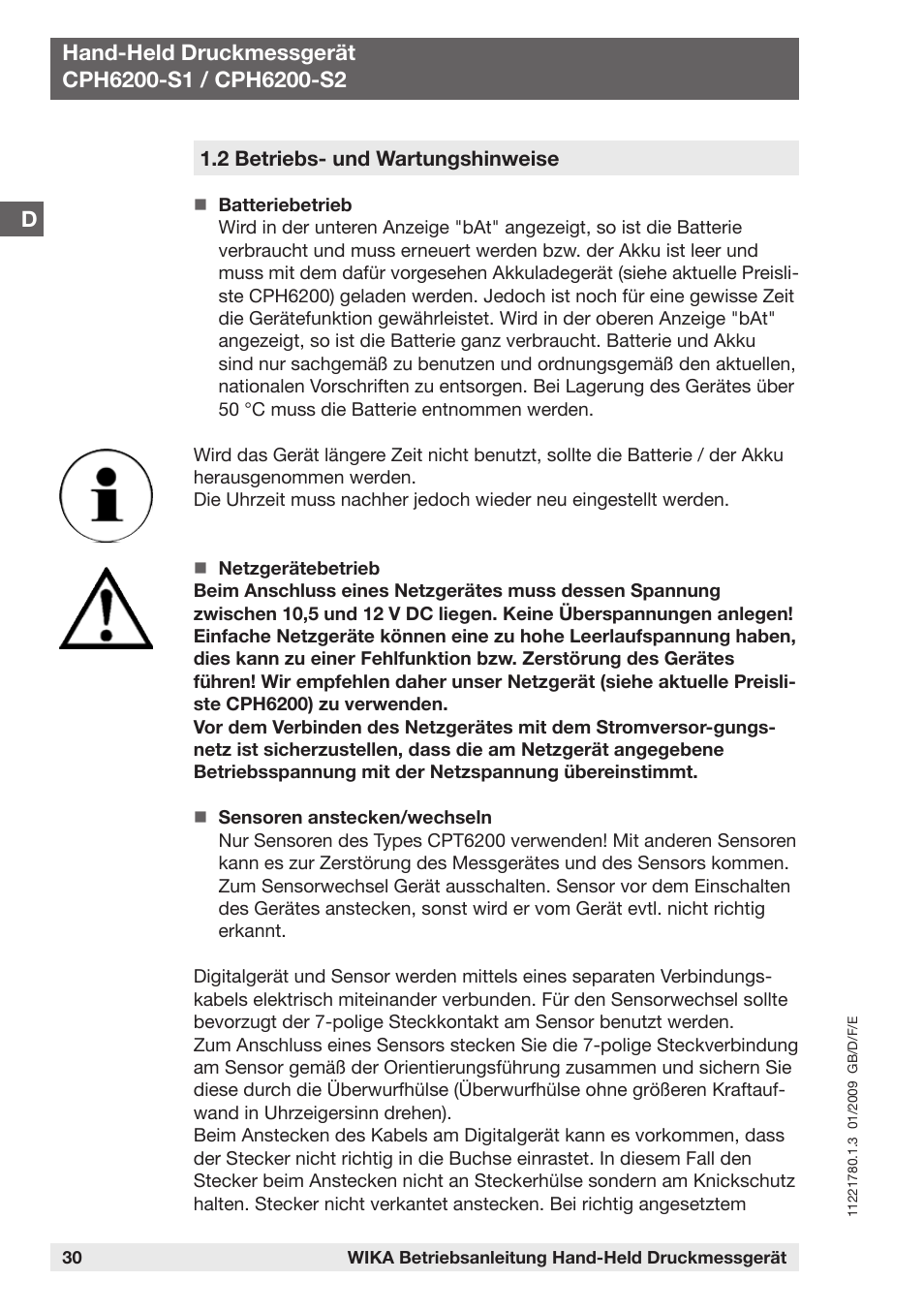 WIKA CPH6200 User Manual | Page 30 / 100