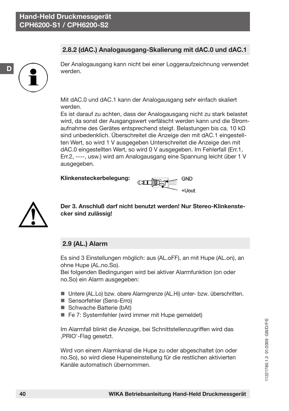 WIKA CPH6200 User Manual | Page 40 / 100