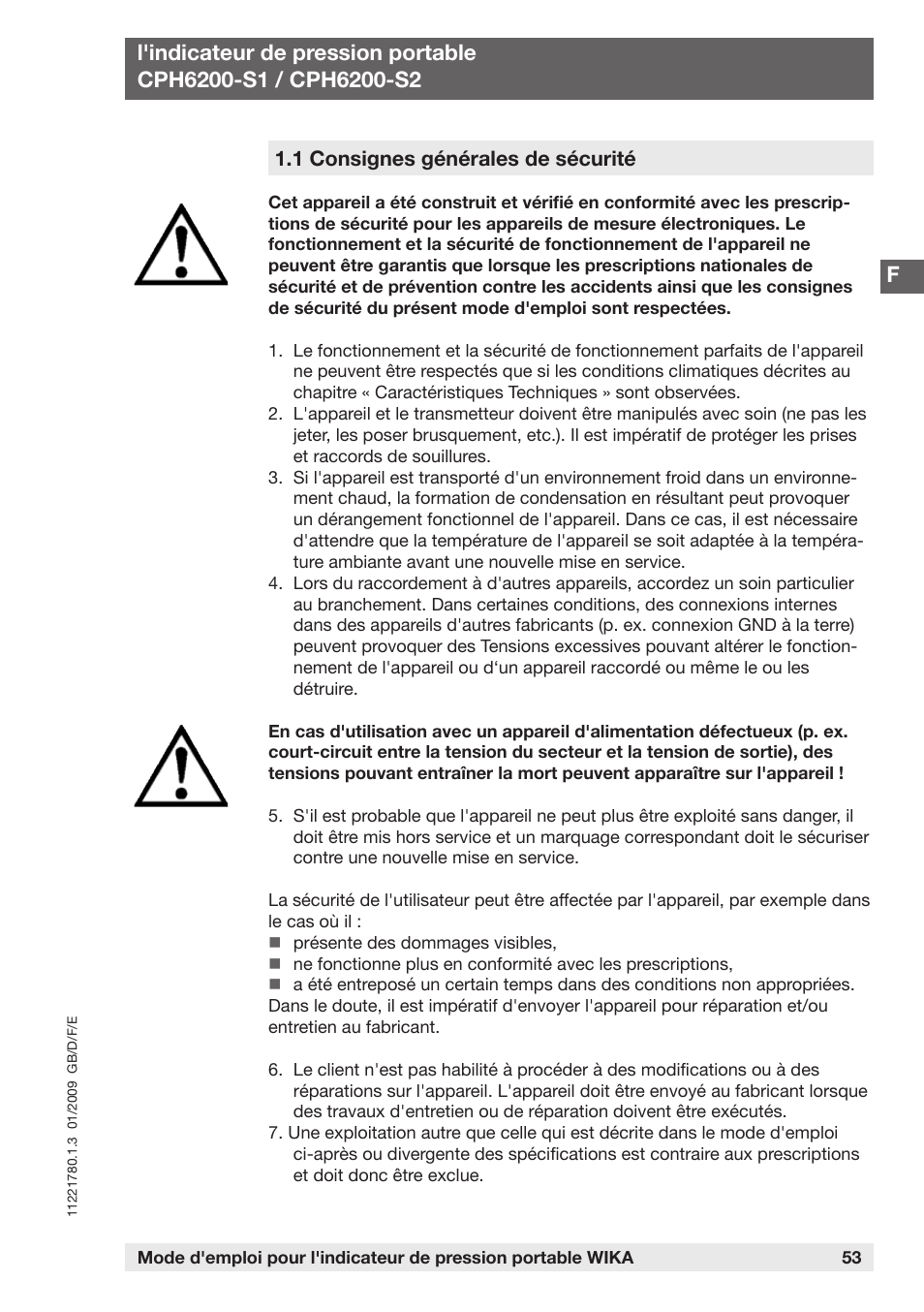 WIKA CPH6200 User Manual | Page 53 / 100