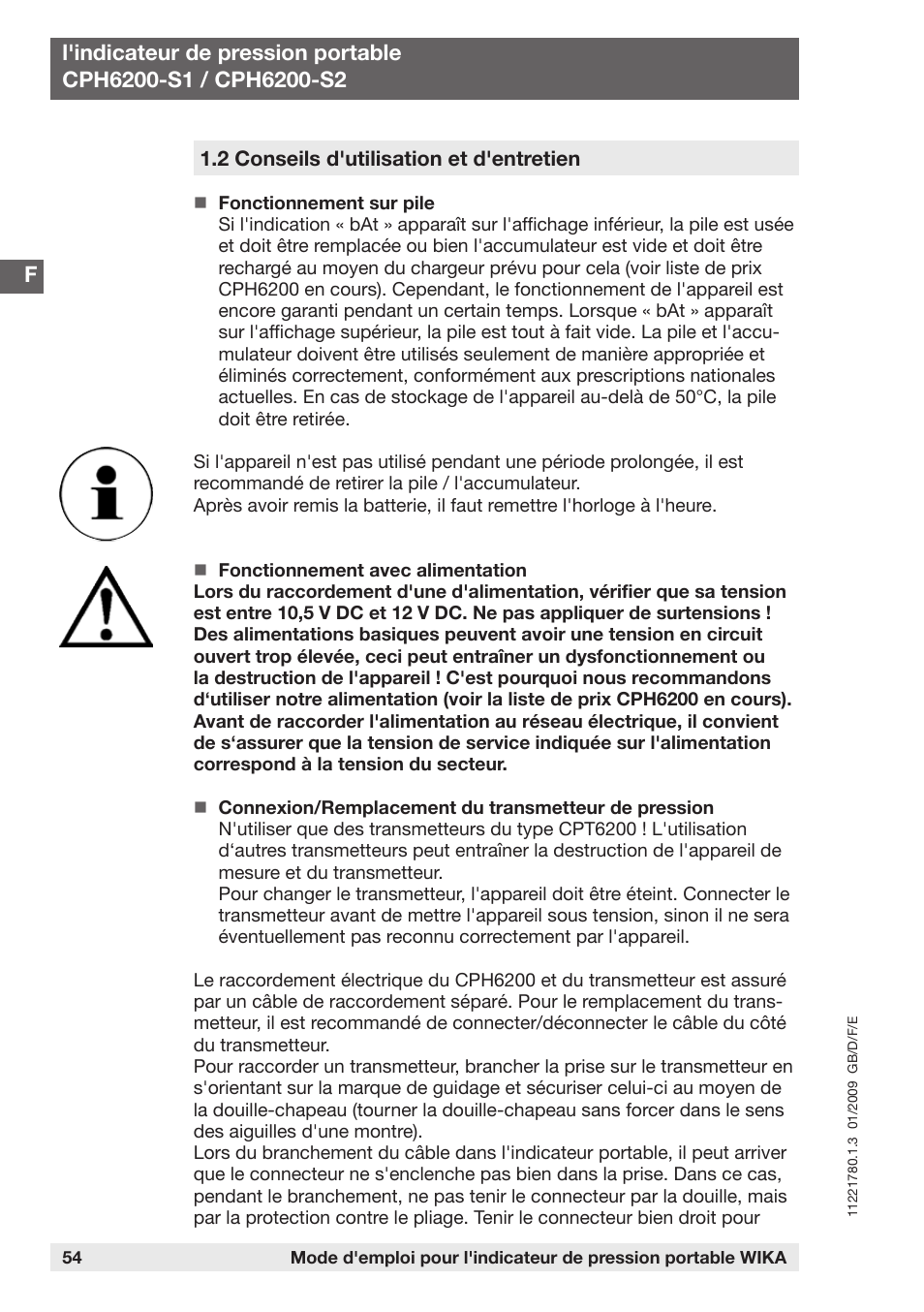 WIKA CPH6200 User Manual | Page 54 / 100