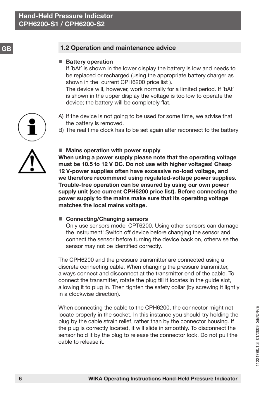 WIKA CPH6200 User Manual | Page 6 / 100