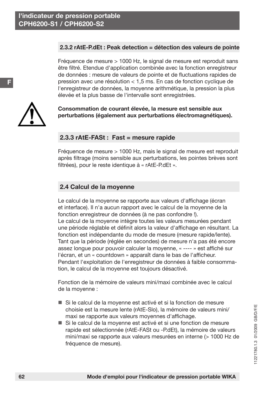 WIKA CPH6200 User Manual | Page 62 / 100