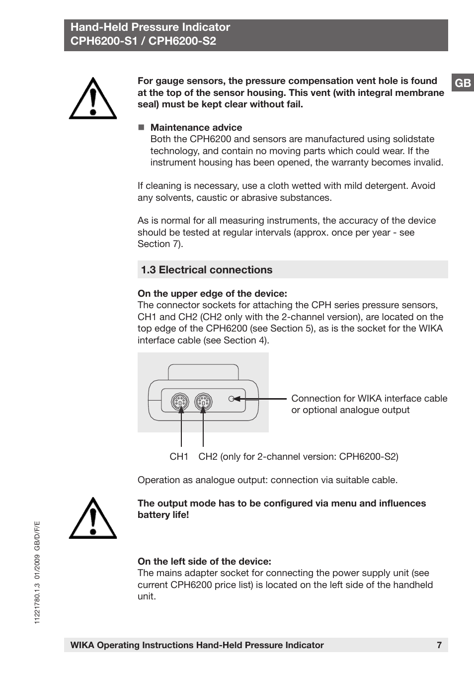 WIKA CPH6200 User Manual | Page 7 / 100