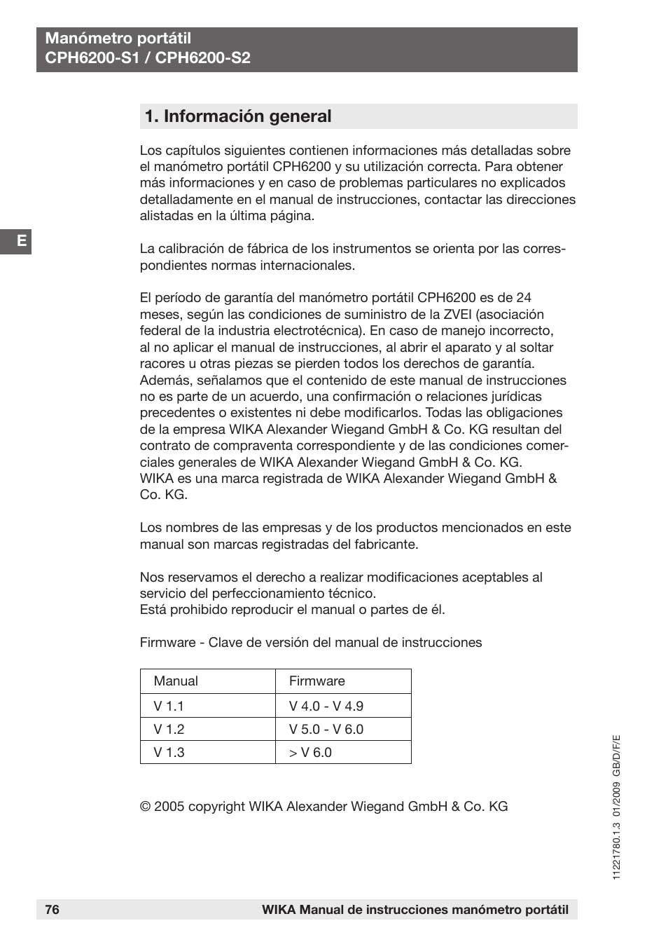 Información general | WIKA CPH6200 User Manual | Page 76 / 100