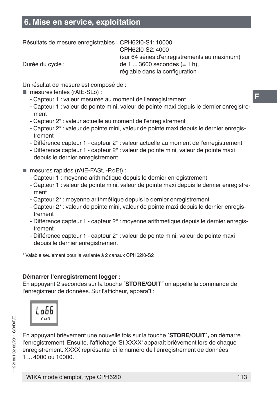 Mise en service, exploitation | WIKA CPH62I0 User Manual | Page 113 / 160